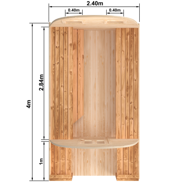 Fasssauna / Gartensauna / Banja / Viking 4,0 m mit Balkon